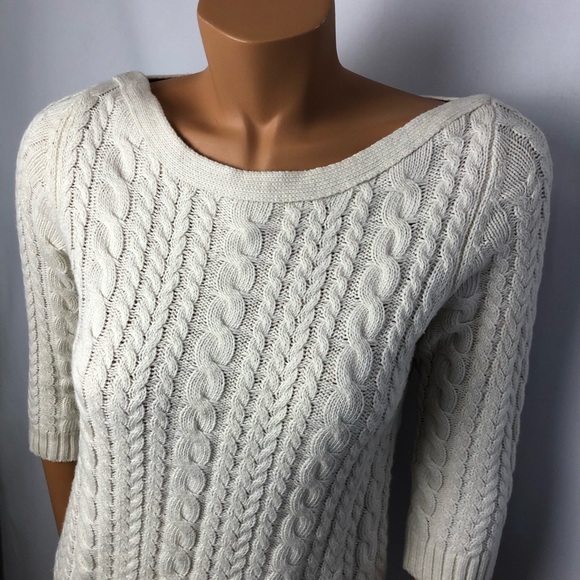 Zara knit off white long sweater dress boat neck M - Picture 2 of 8